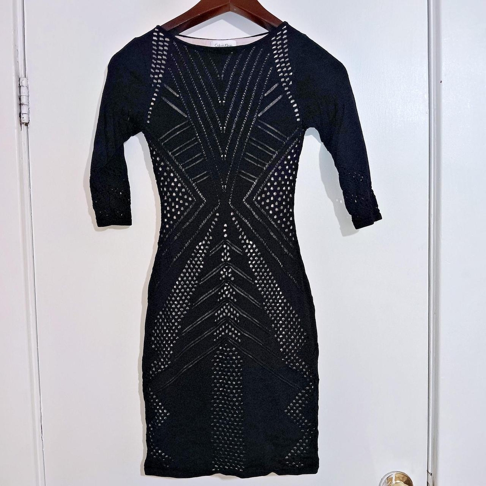Calvin Klein Asymmetrical Black Mini Dress